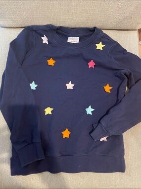 Children's Navy Star Appliqué Sweatshirt
